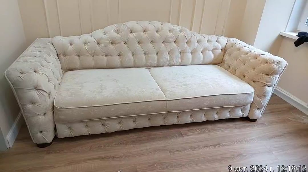 Замена обивки дивана на дому. Камешково